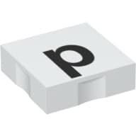 Duplo Tile 2 x 2 with Lowercase 'p' Print