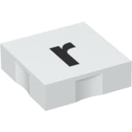 Duplo Tile 2 x 2 with Lowercase 'r' Print