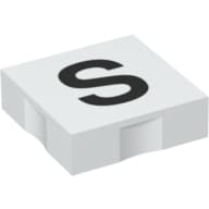 Duplo Tile 2 x 2 with Capital 'S' Print