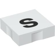 Duplo Tile 2 x 2 with Lowercase 's' Print