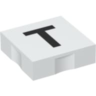 Duplo Tile 2 x 2 with Capital 'T' Print