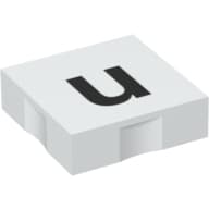 Duplo Tile 2 x 2 with Lowercase 'u' Print