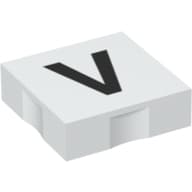 Duplo Tile 2 x 2 with Capital 'V' Print
