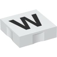Duplo Tile 2 x 2 with Capital 'W' Print