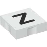 Duplo Tile 2 x 2 with Capital 'Z' Print