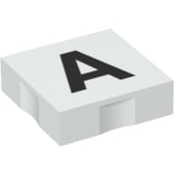Duplo Tile 2 x 2 with Capital 'A' Print