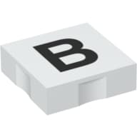 Duplo Tile 2 x 2 with Capital 'B' Print