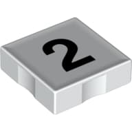 Duplo Tile 2 x 2 with Number '2' Print