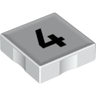 Duplo Tile 2 x 2 with Number '4' Print