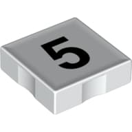 Duplo Tile 2 x 2 with Number '5' Print
