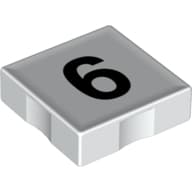 Duplo Tile 2 x 2 with Number '6' Print