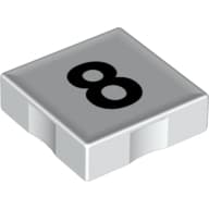 Duplo Tile 2 x 2 with Number '8' Print