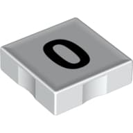 Duplo Tile 2 x 2 with Number '0' Print