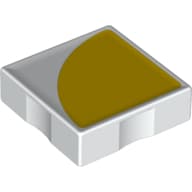 Duplo Tile 2 x 2 with Yellow 1/4 Circle Print