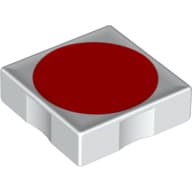 Duplo Tile 2 x 2 with Shape Red Disc Print