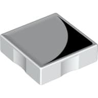 Duplo Tile 2 x 2 with Shape Black Inverse Quarter Disc Print