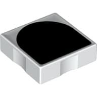 Duplo Tile 2 x 2 with Shape Black Inverse Arch Print