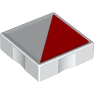 Duplo Tile 2 x 2 with Shape Red Right Triangle Print