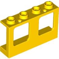 Window 1 x 4 x 2 Plane, Hollow Studs, Single Hole Top and Bottom for Glass