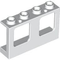 Window 1 x 4 x 2 Plane, Hollow Studs, Single Hole Top and Bottom for Glass