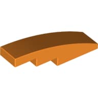 Slope Curved 4 x 1 No Studs [Stud Holder with Asymmetric Ridges]