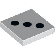 Tile 2 x 2 with 3 Black Dots Print