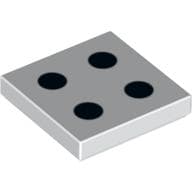 Tile 2 x 2 with 4 Black Dots Print