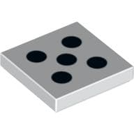 Tile 2 x 2 with 5 Black Dots Print