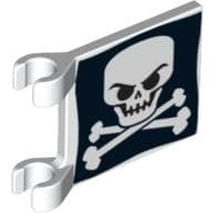 Flag 2 x 2 Square [Thin Clips] with Evil Skull and Crossbones Print