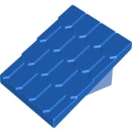 Duplo Roofpie﻿ce Slope 30 4 x 4 Shingle﻿d with a Medium Blue Base