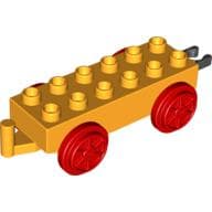 Duplo Train Chassis 2 x 6 with Red Train Wheels and Moveable Hook