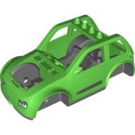 Duplo Toolo Car Chassis with Bright Green Body and Dark Bluish Gray Interior