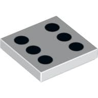 Tile 2 x 2 with 6 Black Dots Print