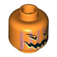 Minifig Head Pumpkin, Jack-o-Lantern, Vertical Lines Print