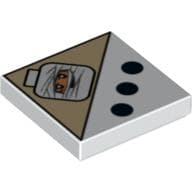 Tile 2 x 2 with 3 Black Dots and Mummy Head Print