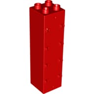 Duplo Building Wall 2 x 2 x 6 with Drawer Slots on One Side and Eight Hinges on the Other