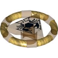 Ring with Centre Triangle with Gold Bands and Crab Print [Atlantis Key]