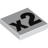 Tile 2 x 2 with Black 'x2' Print