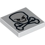 Tile 2 x 2 with Skull and Crossbones Print