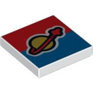 Tile 2 x 2 with Classic Space Logo on Red and Blue Background Print