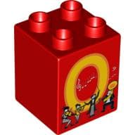 Duplo Brick 2 x 2 x 2 with 'O' and Orchestra Print