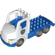 Duplo Truck Large Cab with Blue 4 x 8 Flatbed Plate and Police Badge Print