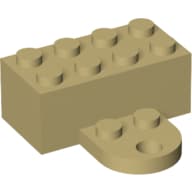 Brick Magnet 2 x 4 with Round Plate 2 x 2