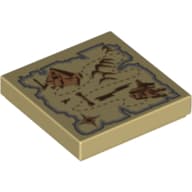Tile 2 x 2 with Map Pyramid and Sphinx Print
