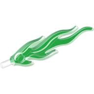 Wave / Flame Rounded Large with Marbled Green Pattern