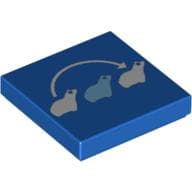 Tile 2 x 2 with 3 Frogs and Curved Arrow Print