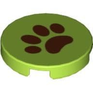 Tile Round 2 x 2 with Brown Paw Print