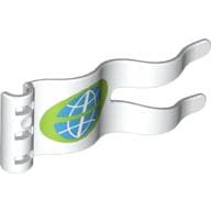 Duplo Flag Wavy 2 x 5 with Globe Print