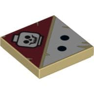 Tile 2 x 2 with 2 Black Dots and Skull Print