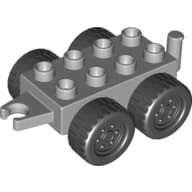 Duplo Car Base 2 x 4 with Four Wheels and Hitch Ends
